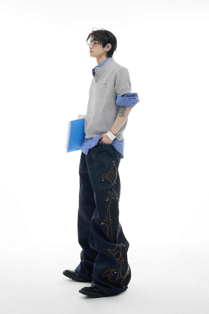 Vintage Contrast Stitch Jeans