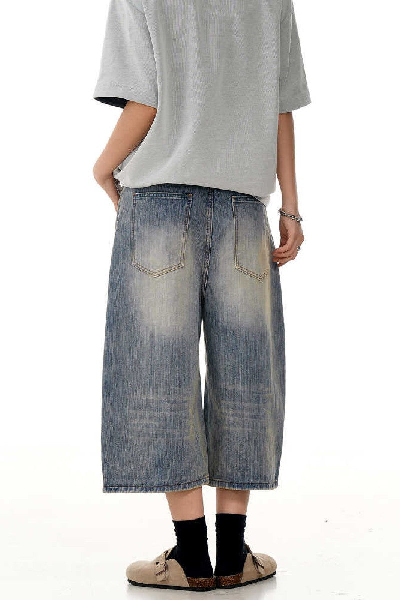 Blue Textured Jorts