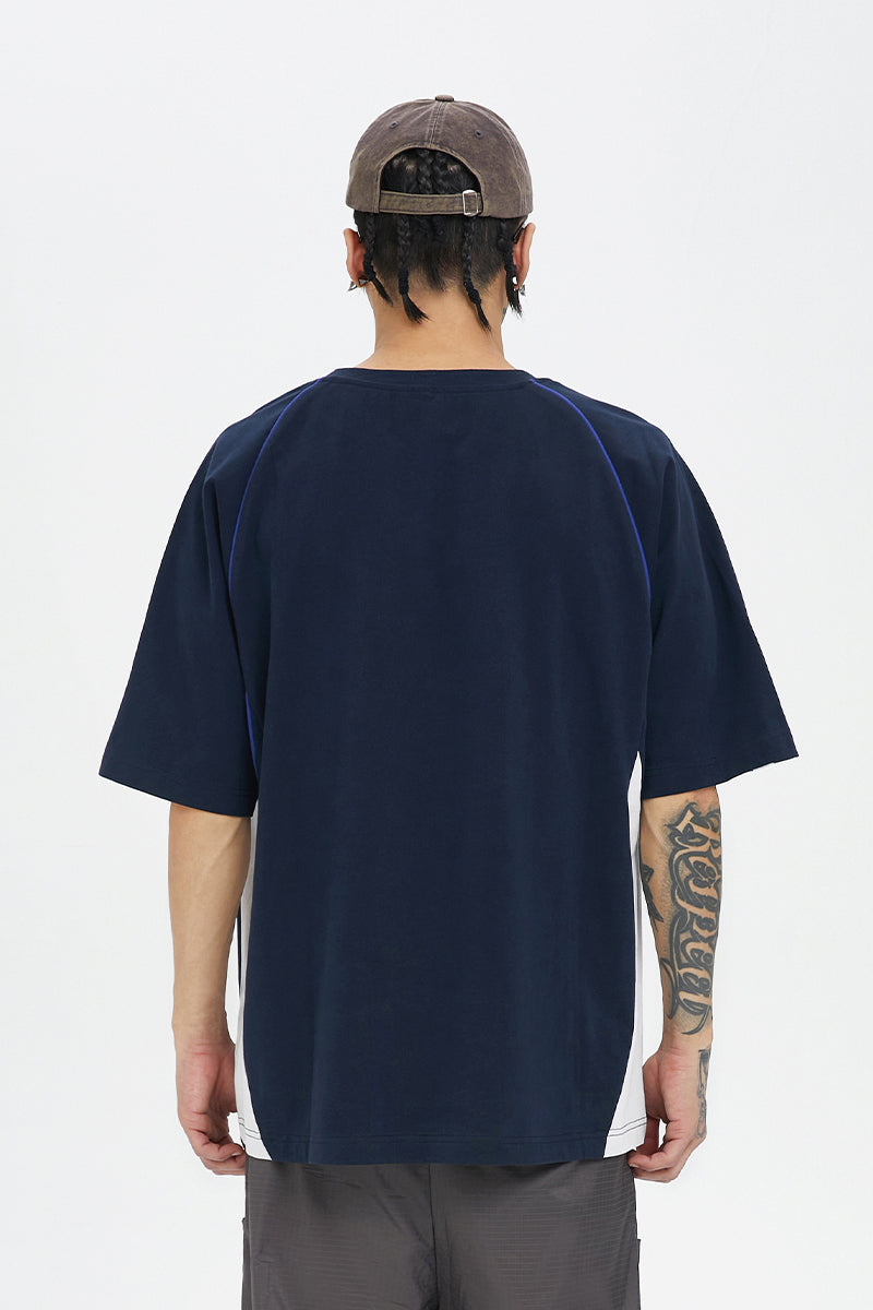 Color Block Cotton Vintage Tee