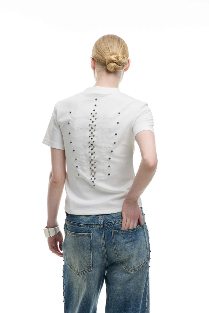 Spine Studded Fitted Tee