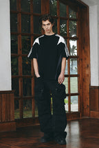 Retro Colorblock Stripe Sports Tee
