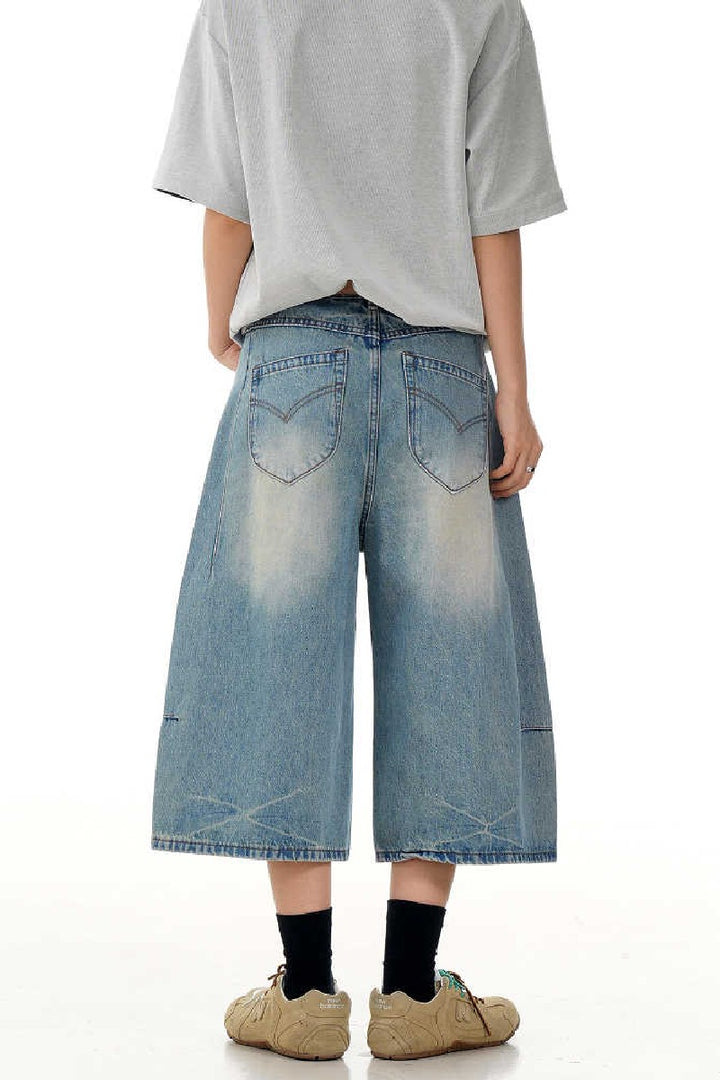 Ice Blue Distressed Blade Jeans