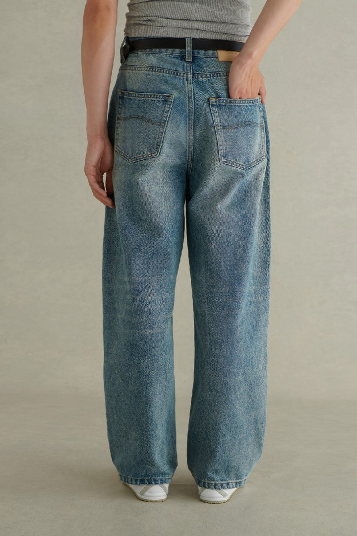 Classic Washed Blue Straight Jeans