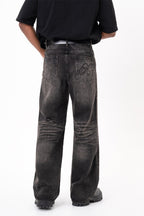 Loose Straight Washed Jeans