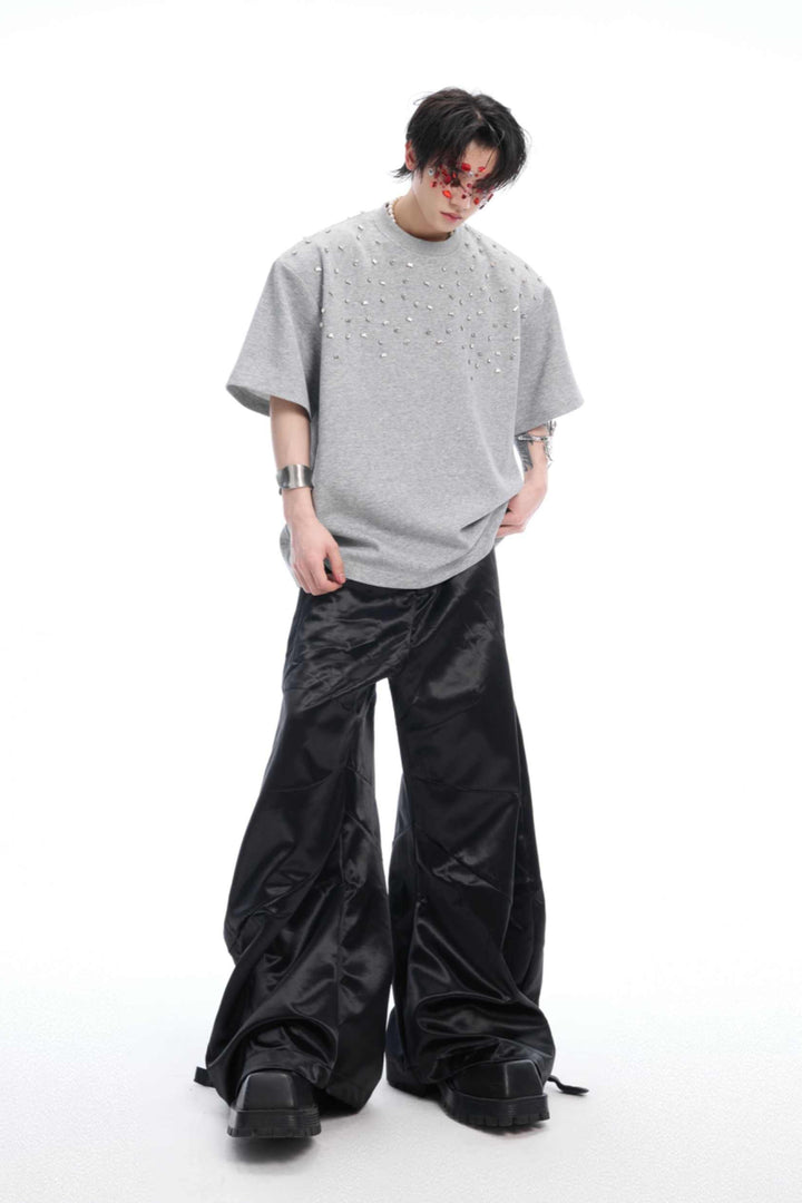 Hand-Sewn Rhinestone Cotton Tee