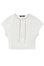 Drawstring Batwing Sleeve Tee