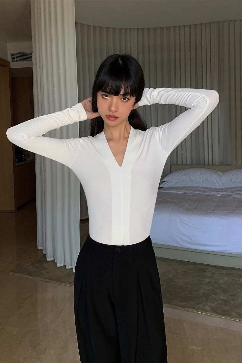 Long-Sleeve V-Neck T-Shirt