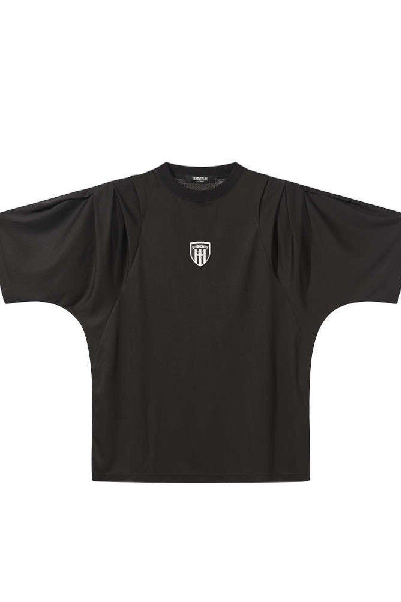 Oversized Pleated Logo Tee