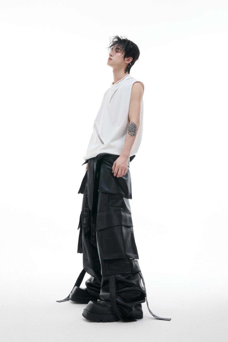 Mesh Cutout Sleeveless Vest