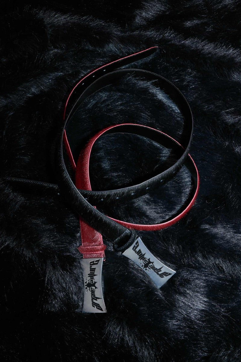 Distressed Leather Metal Buckle Belt