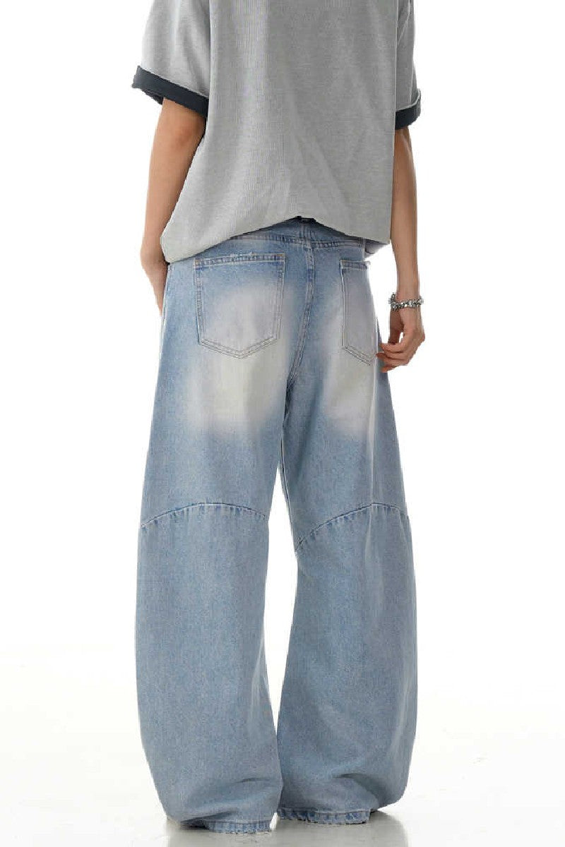 Light Blue Wrinkled Blade Jeans