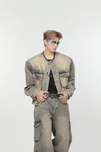 Washed Pockets Jeans