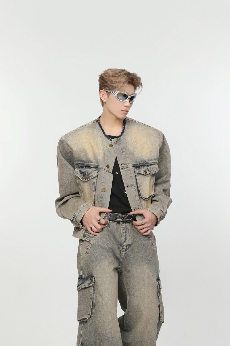 Washed Pockets Jeans