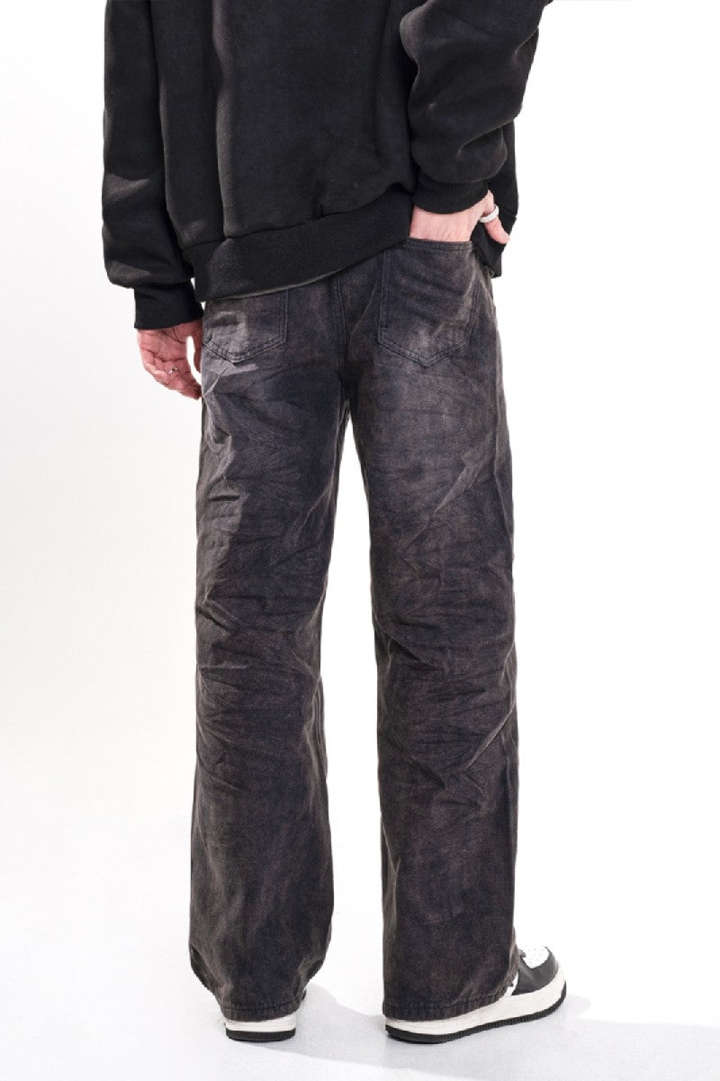 Pleated Washed Jeans