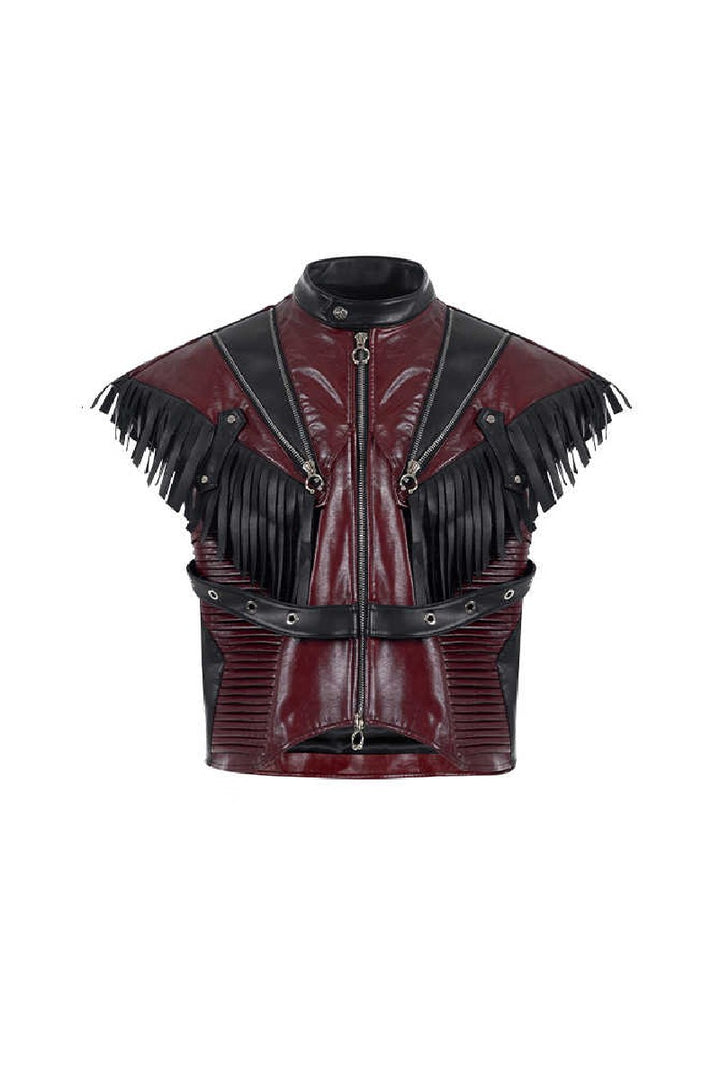 Fringe Punk Leather Vest