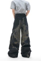 Laser Cut Baggy Jeans