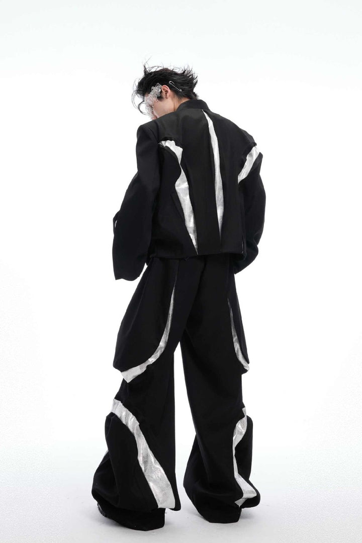 Deconstructed Textured Cropped Blazer