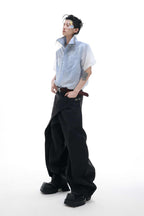 Ombre Fringe Short Sleeve Shirt