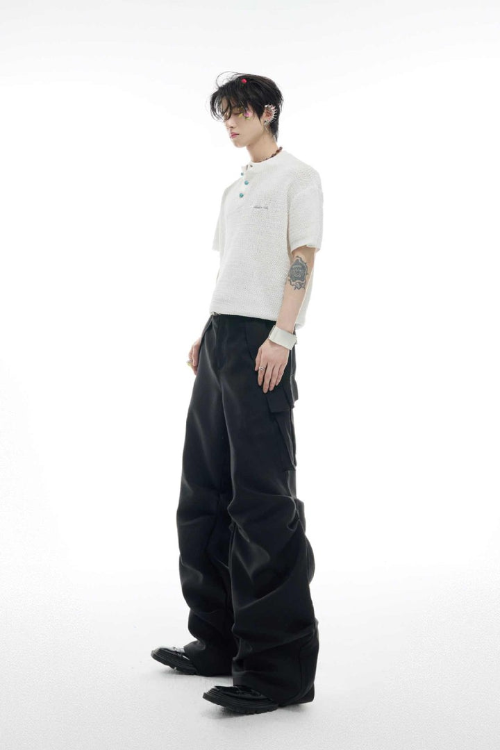 Wrinkled Pocket Cargo Pants