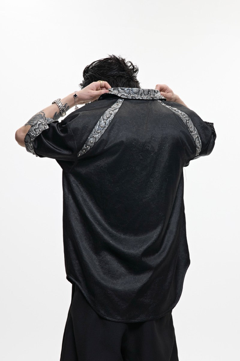 Snake Panel Studded Shirt