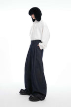 Raw Denim Wide-Leg Jeans
