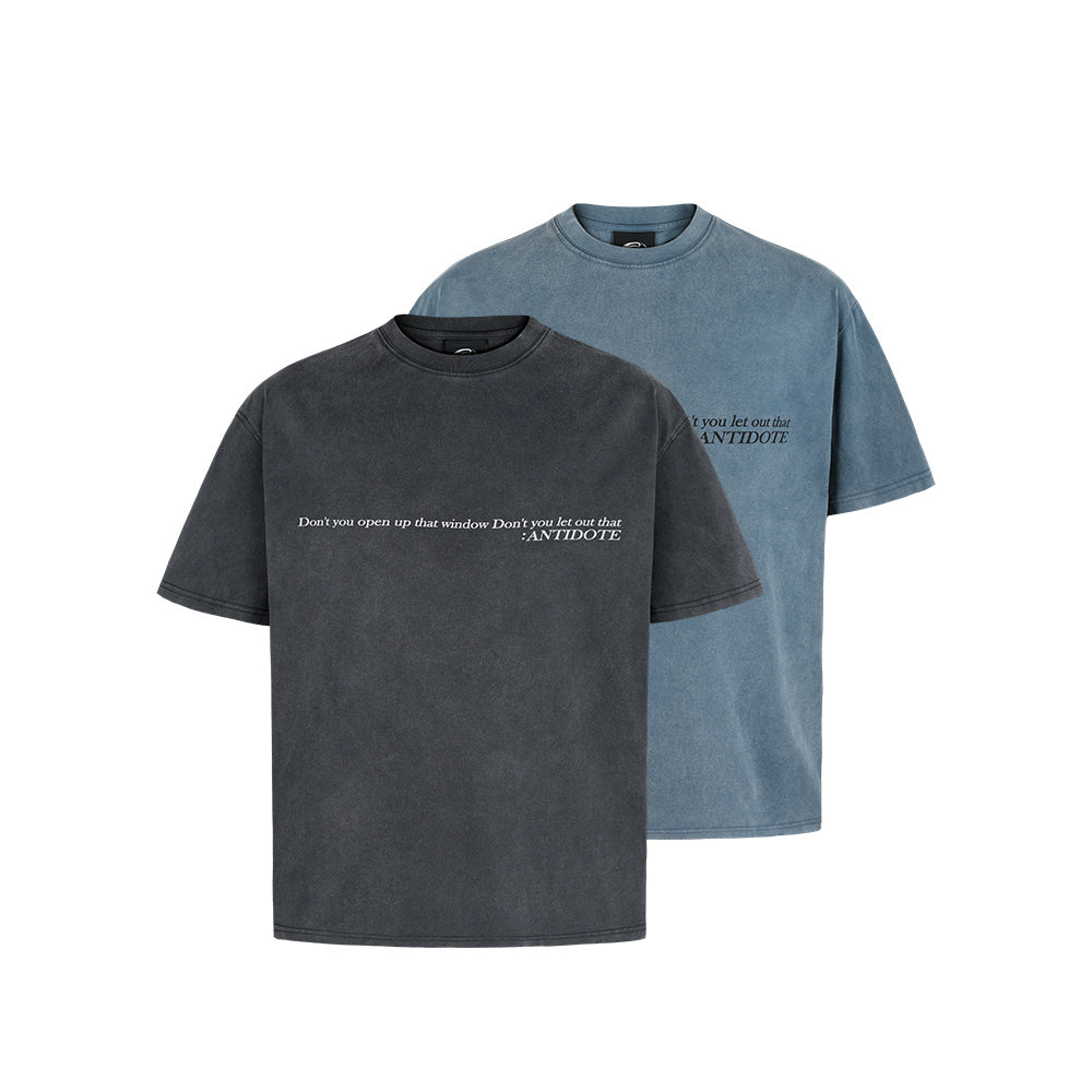 『Copping Zone』Distressed Dote Logo Print T-Shirt Washed Distressed Slogan Tee – Copping Zone