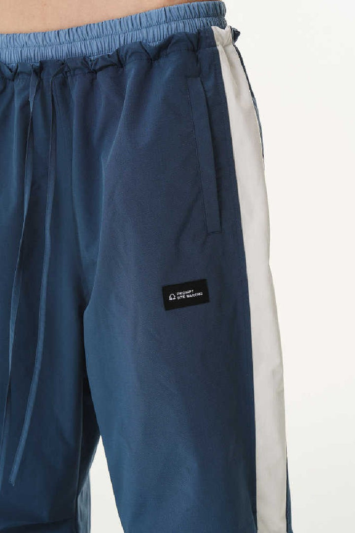 Dual Waist Contrast Pleated Pants