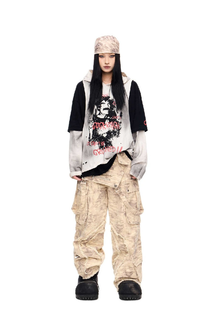 Faded Graphic Layered Hoodie