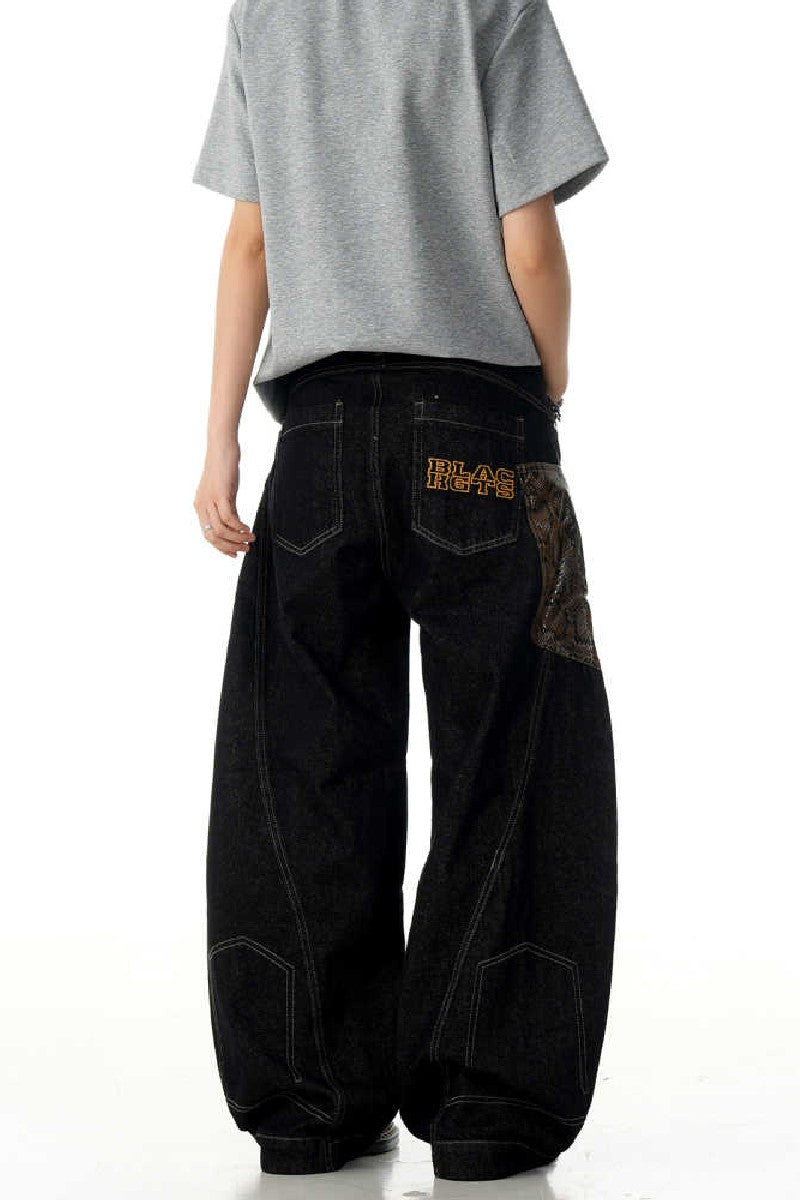 Black Blade Snake Pocket Jeans