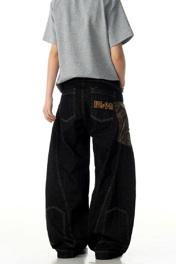 Black Blade Snake Pocket Jeans