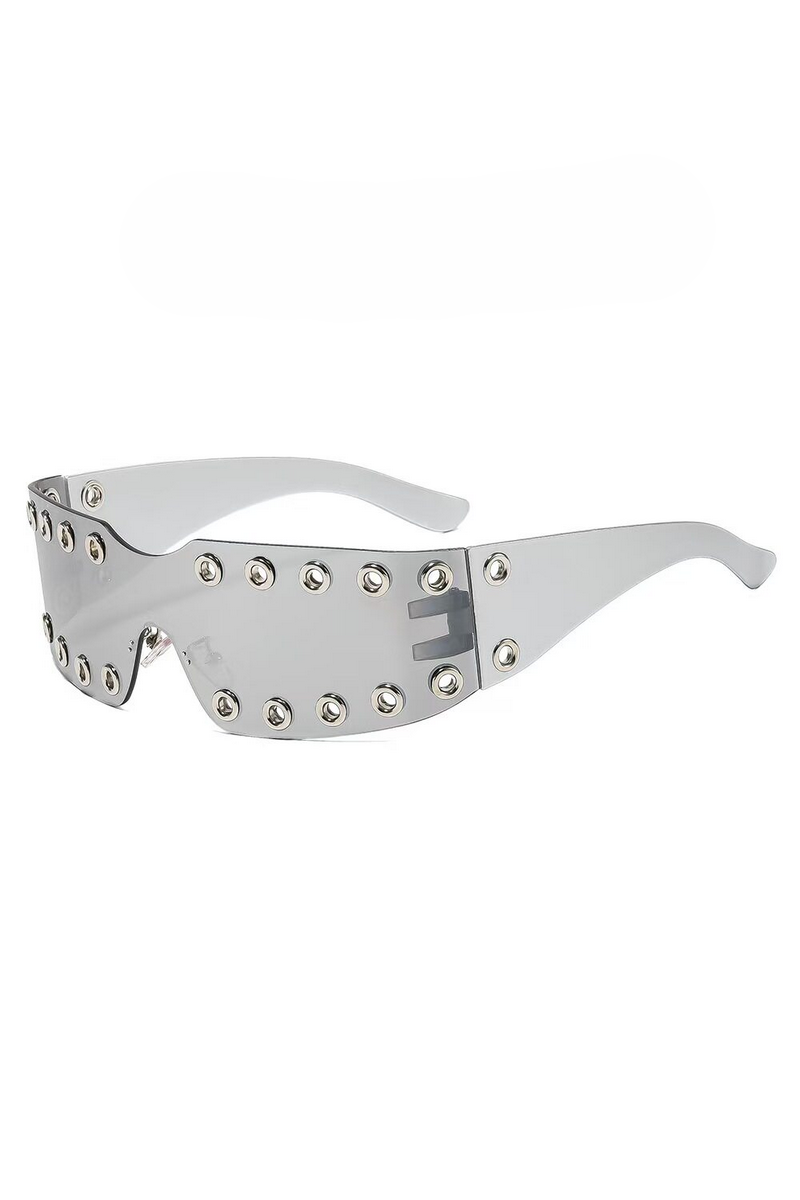 Y2K Oversized Shield Studded Sunglasses