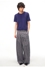 Curved Panel Striped Trousers