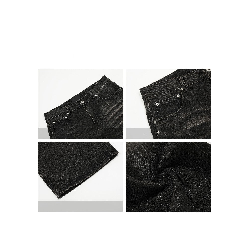 Loose Straight Washed Jeans