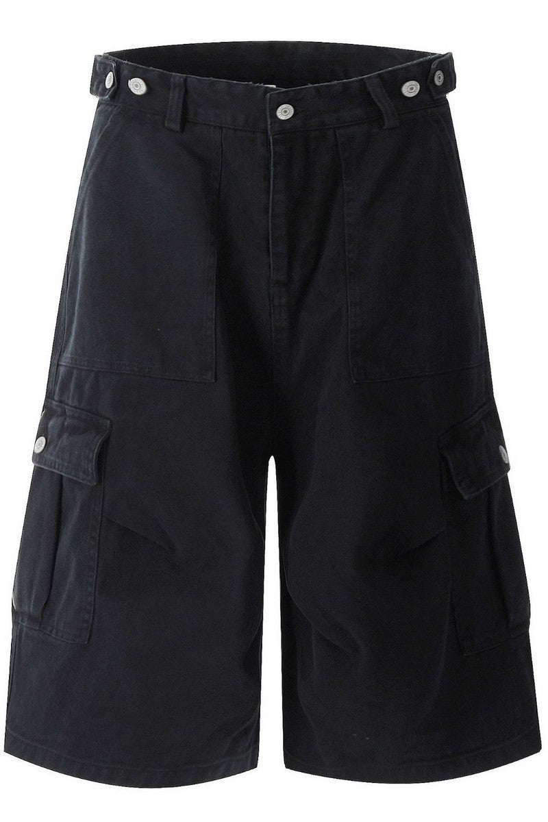 Washed Multi Pocket Cargo Shorts