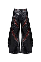 Cracked Texture Punk Flared Pants