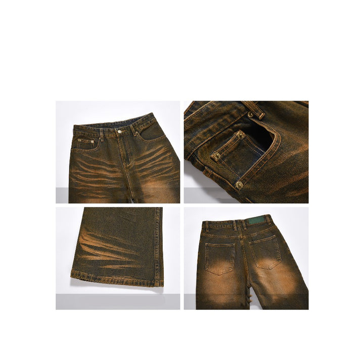 Retro Distressed Flared Jeans