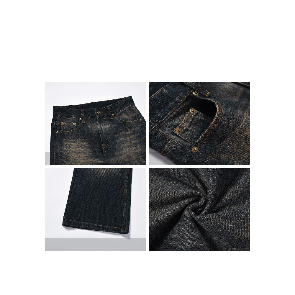 Distressed Straight Loose Jeans