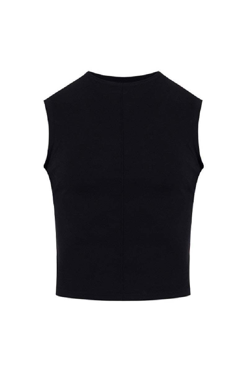 Black Fitted Sleeveless Tank