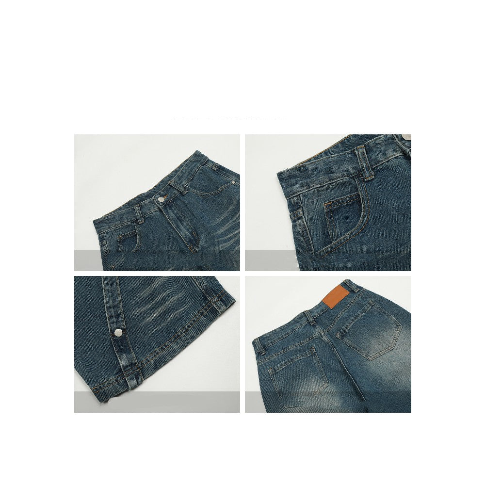 Retro Strap Loose Jeans