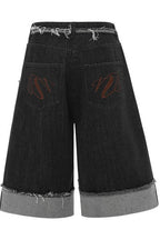 Cuffed Hem Denim Shorts