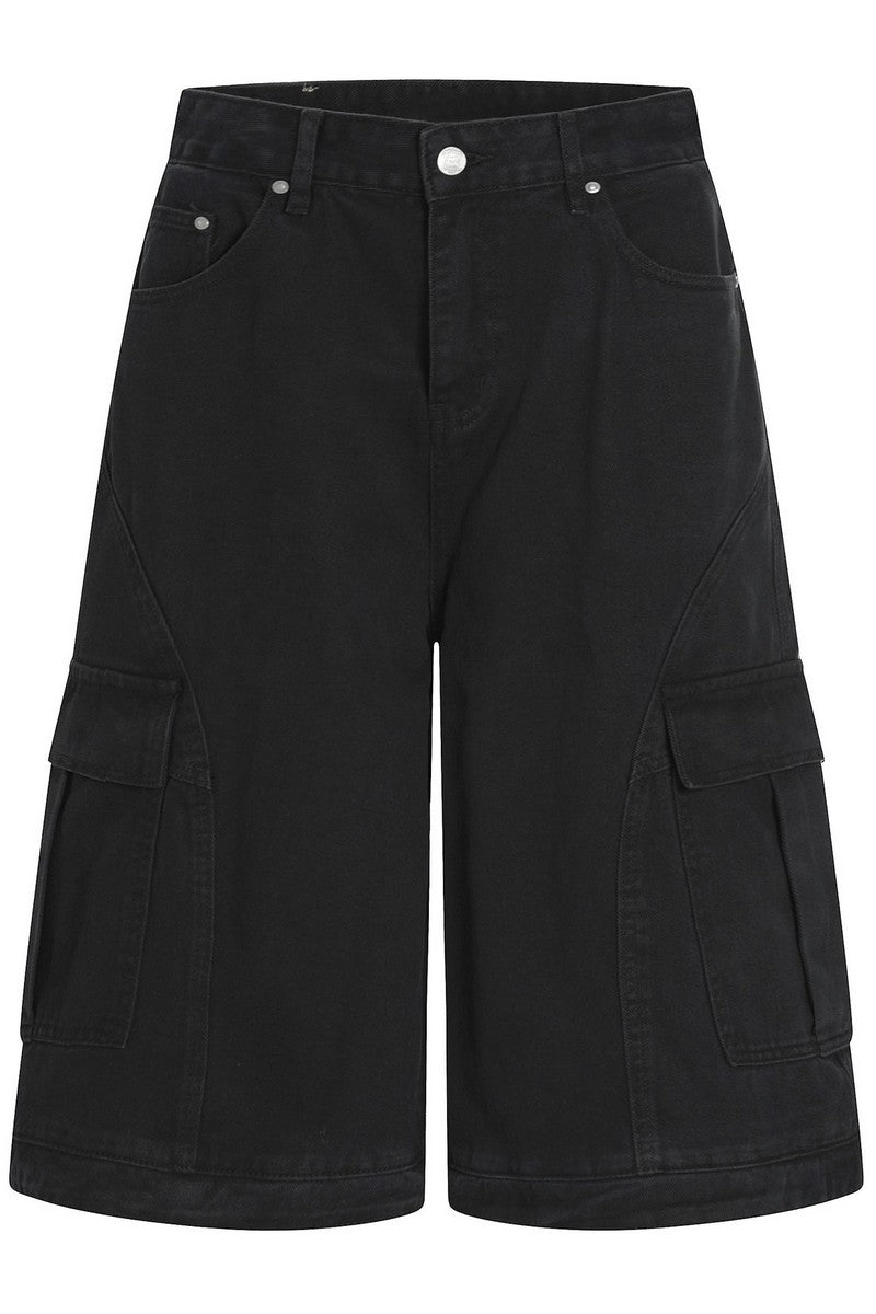 Multi Pocket Cropped Work Shorts