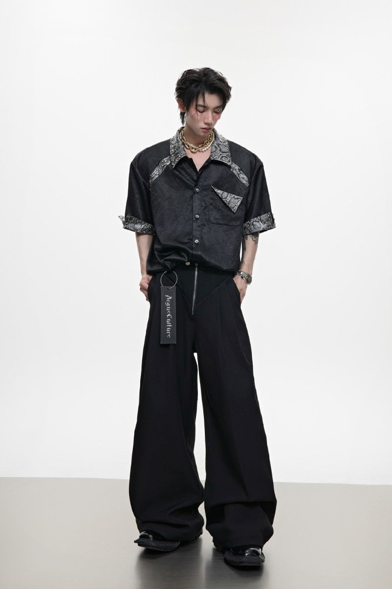 Snake Panel Studded Shirt