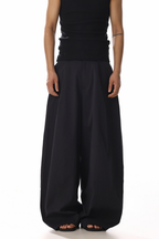 Relaxed Draped Wide Leg Trousers