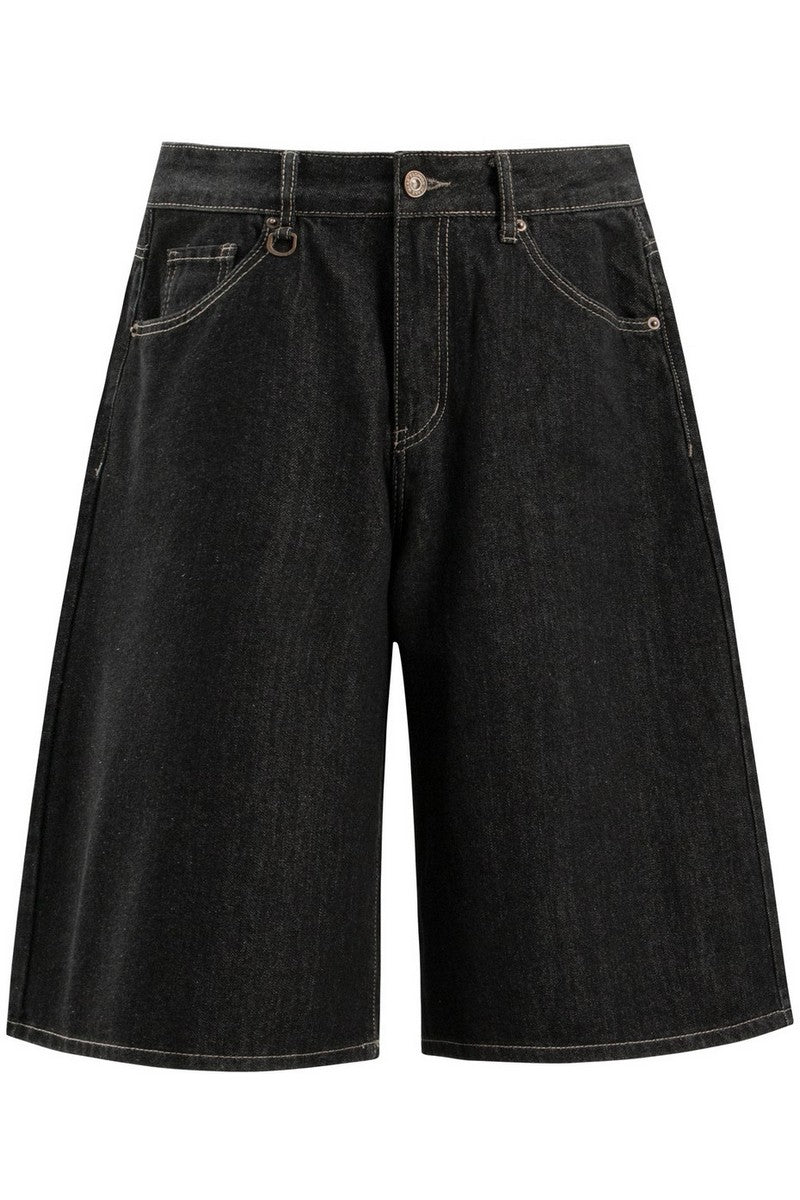 Raw Denim Cropped Shorts