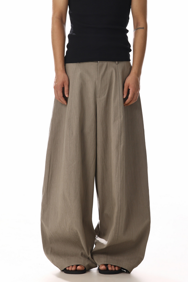 Draped Barrel Leg Pants