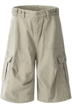 Washed Multi Pocket Cargo Shorts