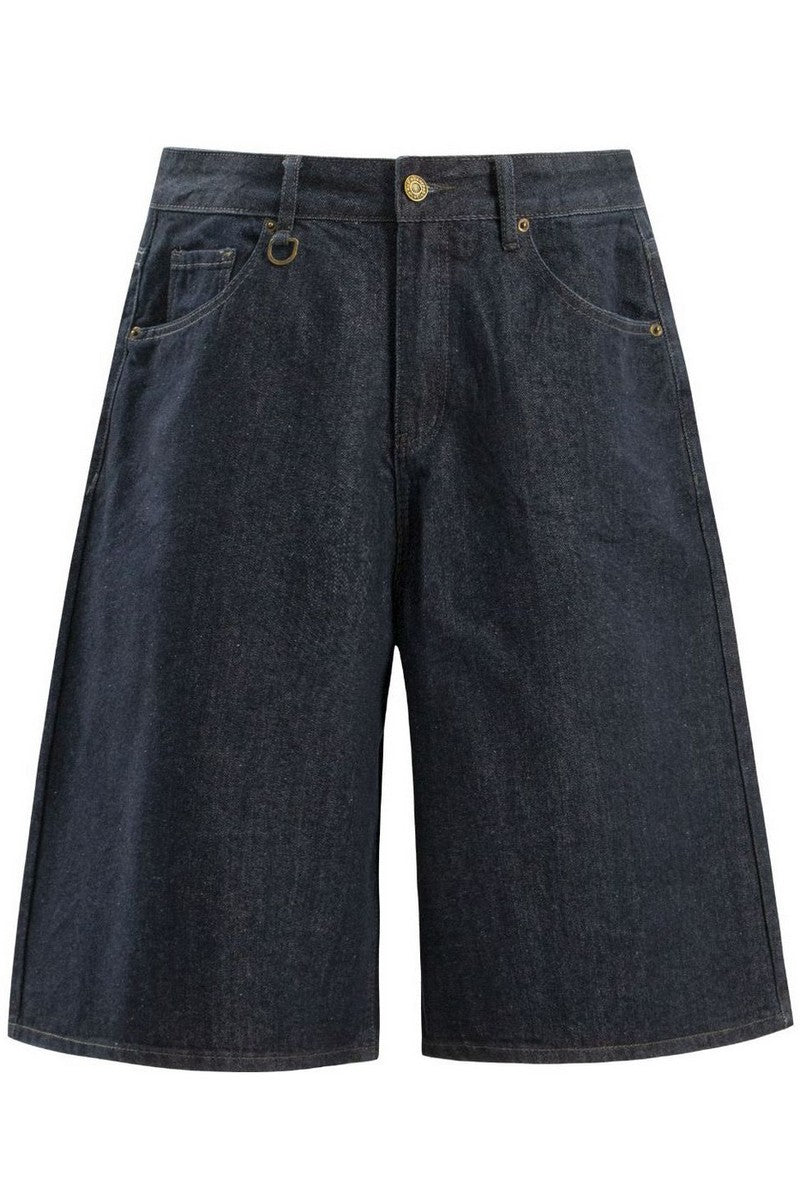 Raw Denim Cropped Shorts