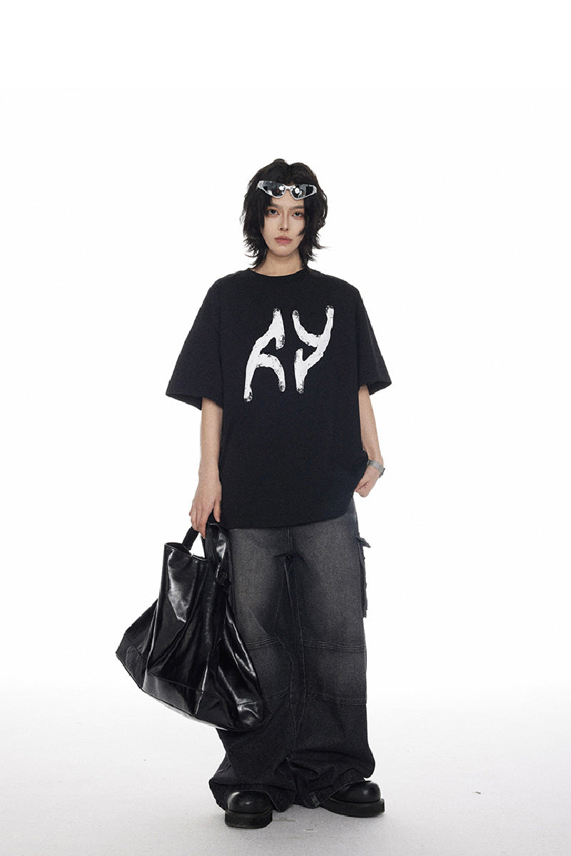 Foam Logo Print Oversized Tee