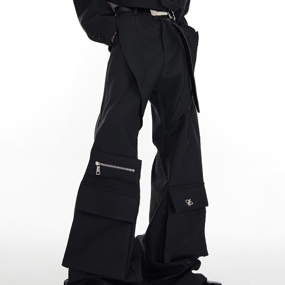 Flared Multi Pocket Trousers