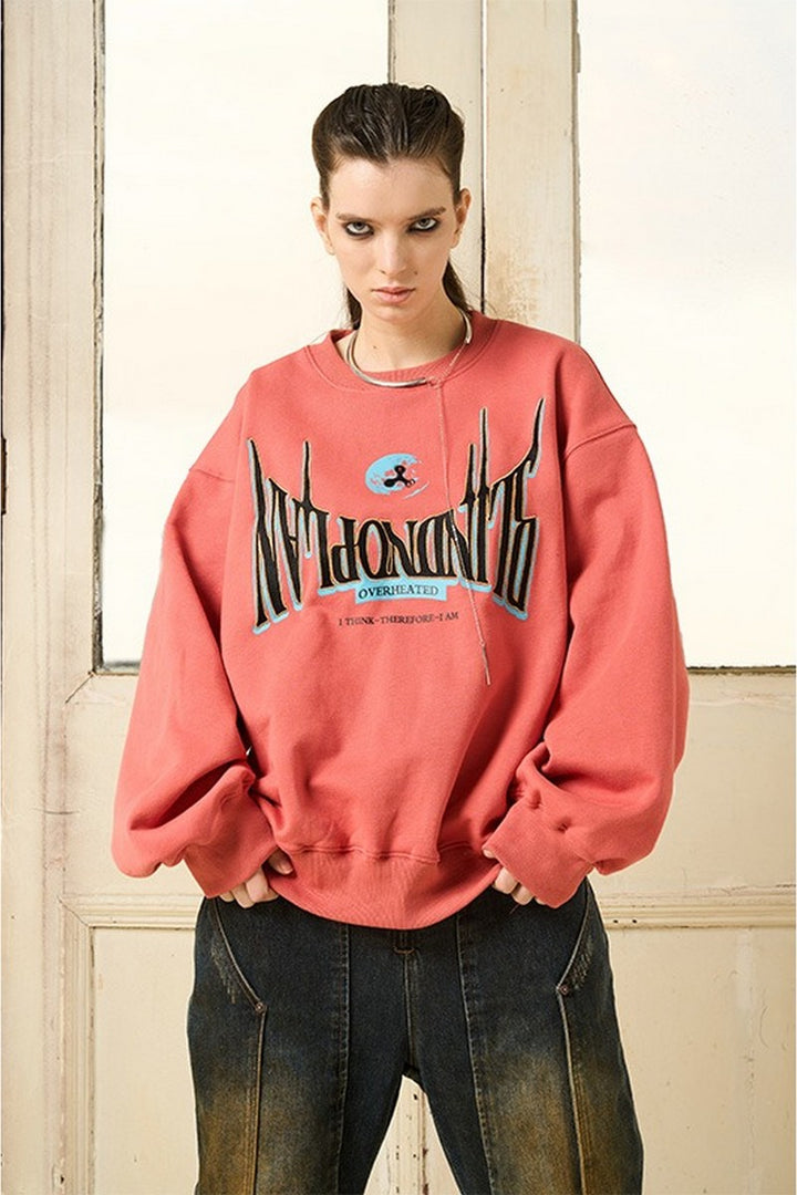 Embroidered Logo Oversized Sweater